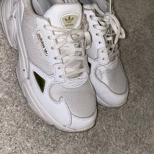 Adidas White and Gold Sneakers